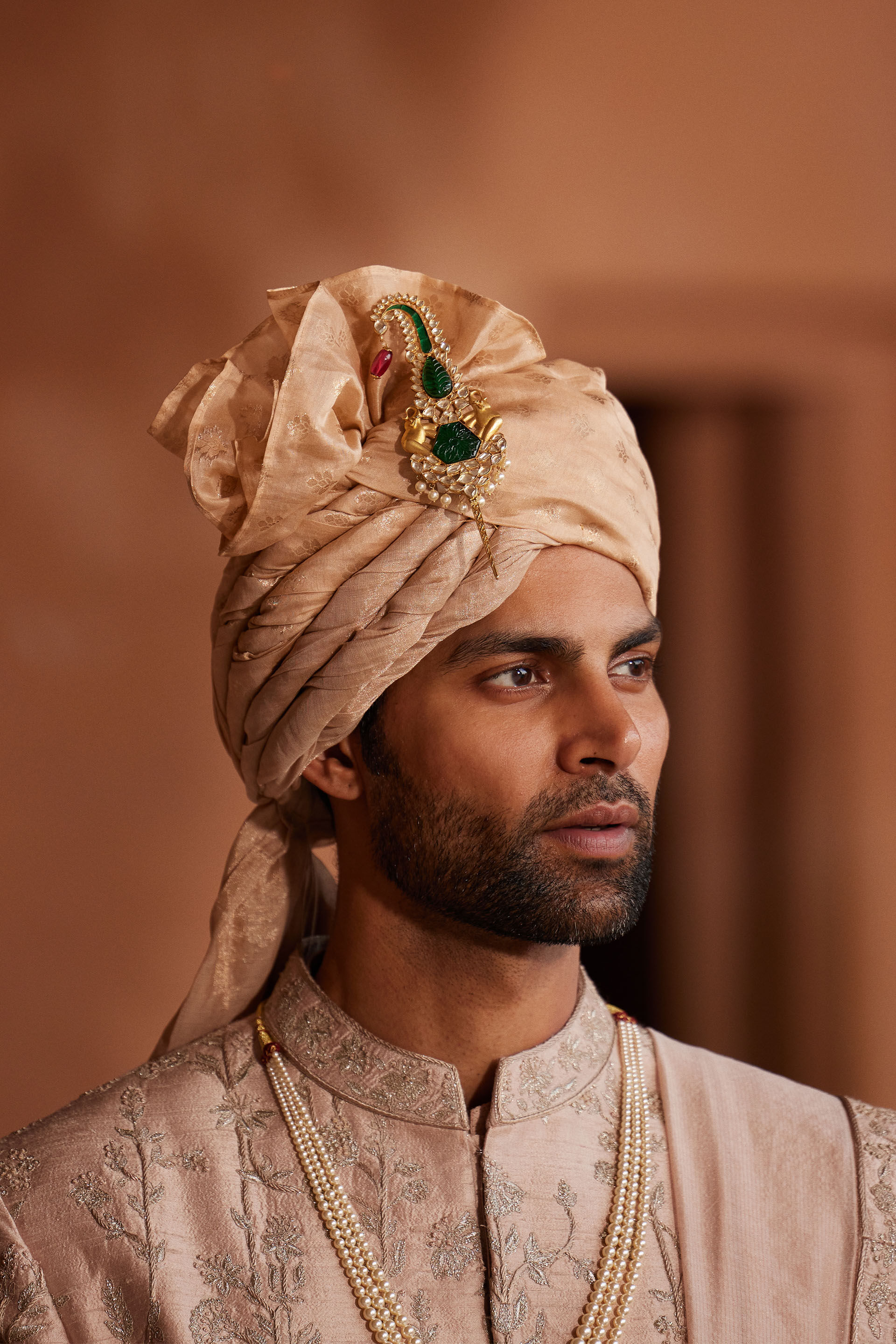 Shakunt Silk Safa - Salmon